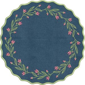 Napperons en lin de table brodés de style ethnique indien parfaits pour les réunions de famille traditionnelles et festives. - Product Image 4