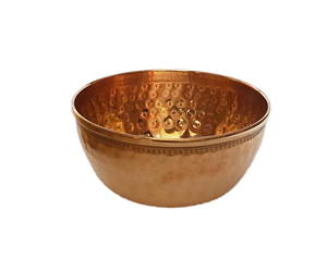 Bol mélangeur rond en métal en cuivre pour salade oeuf battant décoratif et cuisine à des fins de service bol de service en laiton pour bonbons moyen - Product Image 1