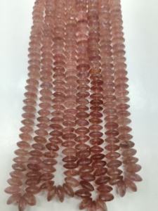 Cuentas de Piedra Preciosa de Cuarzo Fresa Natural, Corte Alemán, Facetadas, Color Rosa, Cuentas de Platillo, 8-10 mm, Cuentas al por Mayor para la Fabricación de Joyas - Product Image 2