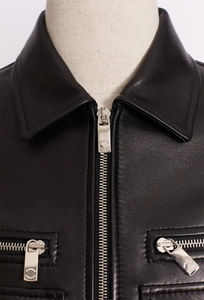 OEM ODM señoras chaqueta de cuero real clásico Slim Fit motocicleta abrigo personalizado cremallera motorista estilo piel de oveja prendas de vestir exteriores - Product Image 5