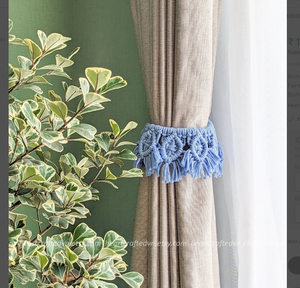 Boho Curtain <b>Tie</b> <b>Backs</b>, Macrame Curtain Tiebacks, Farmhouse Decor Rope..Window Decor - Product Image 2