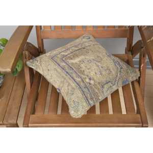 Beige Wool Kantha Patchwork <b>Pillow</b> 14x14 Inch Luxurious Vintage Embroidered Fluffy Print Rustic <b>Throw</b> <b>Pillow</b> for Floor Use - Product Image 4