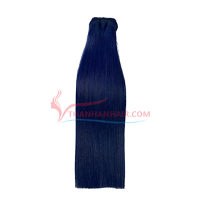 Bleu foncé os droit une pièce vietnamien vierge Remy Extensions de cheveux haute température Machine Double trame cheveux tissage - Product Image 2