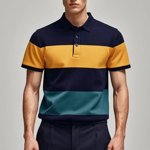 2025 été nouveau hommes tricoté rayure à manches courtes POLO confortable et Cool décontracté mode T-shirt - Product Image 3