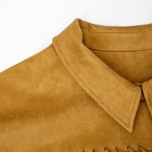 Comfortable <b>Women's</b> Winter <b>Jacket</b> Western Leather Fringe Style Long Length OEM Genuine Leather Stylish Cowgirl <b>Suede</b> Outerwear - Product Image 3