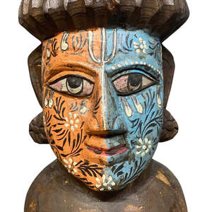 Tête de Bouddha en bois de style traditionnel - Product Image 3