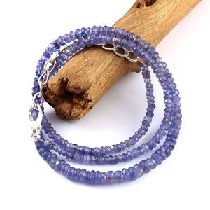 Collar de Cuentas Redondas de Tanzanita Facetada de 16 Pulgadas, Joyería de Piedras Preciosas de Plata de Ley 925 Hecha a Mano para Niños y Mujeres - Product Image 2