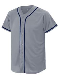 <b>Make</b> <b>your</b> <b>own</b> logoo Hot Selling Baseball jeresey Private Label V-Neck New Model Half Sleeve Baseball Jersey for online Sale - Product Image 2