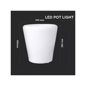 Lampada luminosa RGBW LED a forma di vaso ricaricabile con telecomando incluso IP54 28x28x29cm SKU-40181-illuminazione/ - Product Image 3