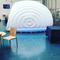 Tente gonflable commerciale en forme d'igloo avec éclairage LED, tente en forme de coquille d'escargot, tente de 3/4/5 mètres, tente gonflable blanche en forme de lune