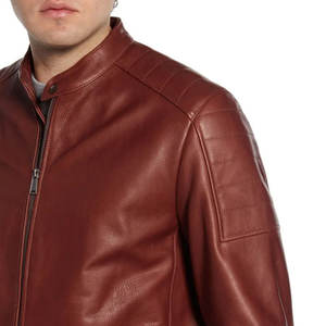 New Arrival Custom Men Leather Jacket Wholesale Plus Size men Leather Jacket High Street style Men Slim Fit Leather Jacket - Product Image 4