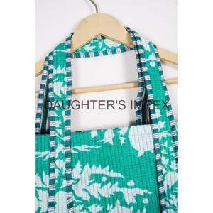 Bolso de hombro acolchado indio, bolsos bohemios grandes con estampado de bloque de mano, bolso de compras de mercado con estampado Floral de viaje de noche Weekender - Product Image 5