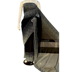 Nouvelle arrivée, sari indien en georgette pour femmes, avec broderie lourde et sequins, avec un chemisier assorti avec la même broderie - Product Image 5