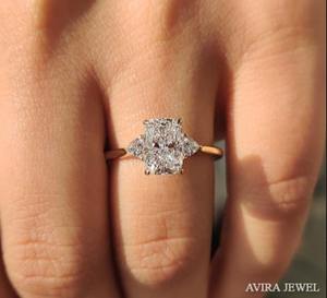 Anillo de Compromiso de Diamante Moissanite de 1 Quilate para Mujer, Plata 925, Corte Radiante, Claridad VVS1/VVS2/VS1, Sin Níquel, Sin Plomo, para Boda - Product Image 2