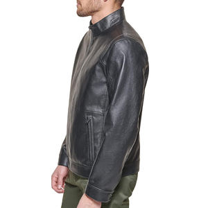 Veste bomber en cuir véritable pour homme, veste en cuir véritable pour homme, logo personnalisé, broderie, veste pour homme - Product Image 4