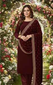 Sari Paquistaní de Red con Bordado y Trabajo Manual Pesado, Perfecto para Fiestas y Ocasiones Especiales - Product Image 6