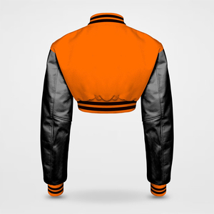 Chaqueta Universitaria Personalizada para Mujer, Mezcla de Lana, Cuerpo Impermeable, Puños Acanalados, Logotipo Bordado, Venta al Por Mayor OEM - Product Image 5