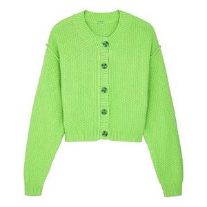 Bouton personnalisé pour femmes brodé Logo avant Cardigan épais tricoté pull d'hiver grande taille décontracté sororité grecque - Product Image 4