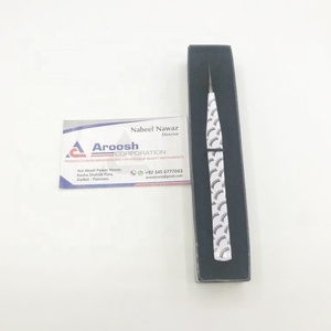 Pince à épiler droite en acier inoxydable de haute qualité noir Plasma imprimé cils papier pointu outil d'extension de cils en gros - Product Image 4