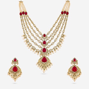 Kundan Wedding <b>Necklace</b> with Zinc Alloy Water Drop Shape and Bezel Setting Elegant and Timeless Design - Product Image 1