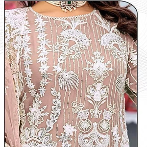 Style d'hiver Regal Shalwar Kameez avec broderie en organza perlé filet de travail Dupatta Santoon confort vêtements indiens et pakistanais - Product Image 1