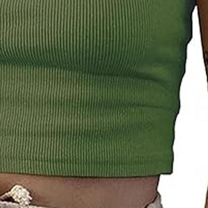 Vente en gros T-shirt court pour femmes débardeur sans couture Streetwear débardeur sans manches en tricot côtelé extensible fabriqué par robe de sport - Product Image 3