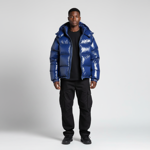 Vêtement d'hiver pour homme en toile longue, imperméable, coupe-vent, sur mesure, en gros, avec capuche, fermeture à un bouton, respirant, grande taille - Product Image 1