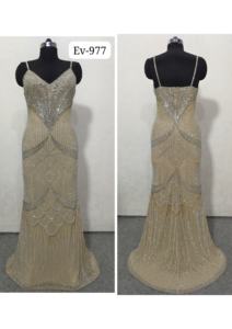 Robe de soirée de luxe en perles blanches nacrées sirène, longueur au sol, pour femmes, mariage, bretelles spaghetti, fête nuptiale - Product Image 4