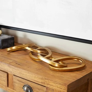 COSMO รูปปั้นห่วงโซ่โลหะสีทองใช้ประดับตกแต่งบ้านโต๊ะวัตถุศิลปะทำมือ - Product Image 1