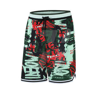 กางเกงขาสั้นบาสเก็ตบอลดีไซน์ใหม่ทำจากโพลีเอสเตอร์เอวสูงยืดได้ปิด100% สไตล์สตรีท - Product Image 1