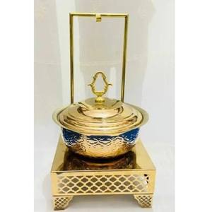 Plat de chauffe-plats en cuivre fait à la main de meilleure qualité plat de table classique traditionnel de haute vente nouvellement style plat en métal martelé - Product Image 3