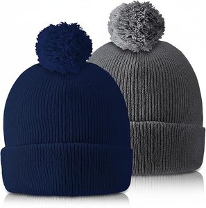 หมวกบีนนี่ถักนุ่มสบายหมวกขนสัตว์อบอุ่นมีสไตล์หมวกฤดูหนาวกลางแจ้งสำหรับแฟชั่นและลุคสตรีท - Product Image 1