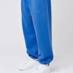 Pantalon décontracté ample pour homme, taille mi-haute, devant plat, de haute qualité, sur mesure, léger, respirant, coupe droite, long, taille élastique - Product Image 3