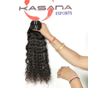 Non traité 100% Remy indien en gros vague profonde couleur naturelle noir cuticule aligné traitement tissage Extensions de cheveux humains - Product Image 1