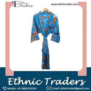 Haute sur demande Style moderne bleu Kimono Robe pour les femmes tenues de soirée Robes à prix abordable de l'Inde - Product Image 6