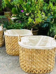 A saisir! Panier de rangement en jacinthe d'eau tissé à la main panier de rangement en feutre - Product Image 6