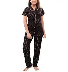 Vestido de noche de manga larga con estampado personalizado para mujer, ropa de dormir de tejido orgánico supersuave con patrón de punto