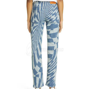 Haute qualité confortable femmes mi jean pantalon respirant dernière conception Logo décoration OEM Service lavé techniques taille XL - Product Image 3