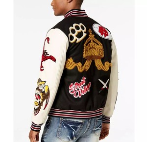 Chaqueta de béisbol de lana de estilo callejero para hombre, soporte de invierno XS, con capucha, informal, con botón, logotipo bordado, estilo de calle - Product Image 4