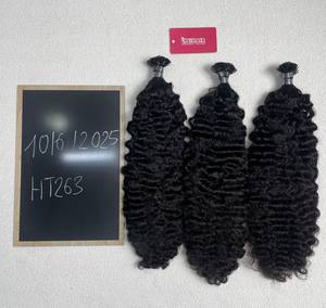 Extensions de cheveux humains vietnamiens vierges naturels noirs doublement étirés pointe kératine plate bouclée birmane - Product Image 1