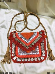 Bolsos con cuentas bohemios Banjara con estilo étnico causal hechos a mano | Bolsos de monedas bohemios Banjara multicolor de yute de diseñador hechos a mano - Product Image 5