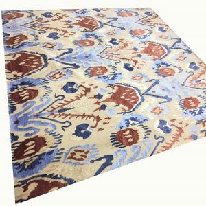 Ikat Design Handknotted 100 Knots Indo Nepali Rug Wool Fabricante moderno desde 1987 Envío Worldwide Door Drop Shipping - Product Image 2