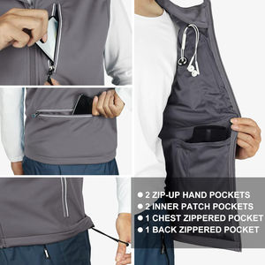 Gilet Softshell léger personnalisable pour hommes pour les voyages de rue, la randonnée, la course à pied, le golf-Veste coupe-vent sans manches ODM Supply - Product Image 6