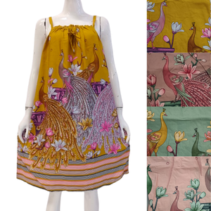 Women's Elegant Peacock Pattern Dresses Sleeveless Spaghetti Strip Dresses by Chrysanta - Product Image 1