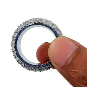 Anillo de compromiso de diamante moissanita de corte redondo de plata 925 regalo de fiesta de aniversario de boda - Product Image 6