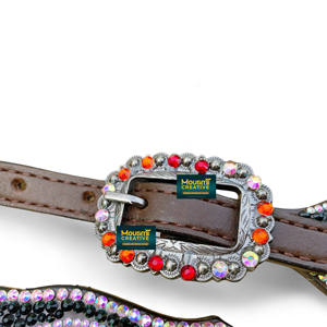 Cuello de cabeza y pecho de cuero occidental para caballo Totalmente diamantes de imitación Fascinado Western Horse Tack Sets Venta Exportador personalizado - Product Image 5