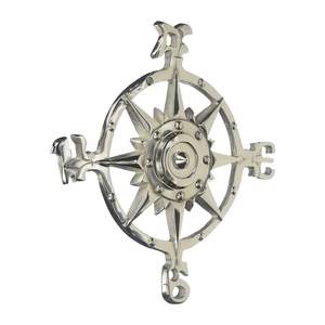 Placa Decorativa de Pared con Brújula de Aluminio Cromado, Estilo Vintage, Decoración Náutica para Casa de Playa, Sala de Estar u Oficina - Product Image 4