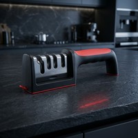 Aiguiseur de couteaux de cuisine manuel à 3 étapes avec base antidérapante |   Outil d'affûtage professionnel |   Outils de cuisine en gros OEM