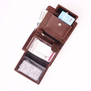 กระเป๋าสตางค์หนังแท้ผู้ชายแบบพับ รุ่นใหม่ น้ำหนักเบา ทนทาน ปรับแต่งได้ ขายดี - Product Image 4