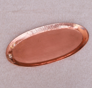 Bandeja de cobre Aperitivos y platos Artículos de servicio superior Bandeja de cobre martillada grande Precio al por mayor - Product Image 4